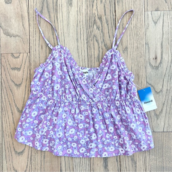 NWT Abound Nordstrom Floral Swing Cami Crop In Purple Windy Daisy Size Medium - Picture 3 of 10